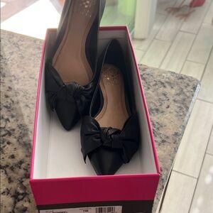 Vince Camuto Elegant Black Bow Flats